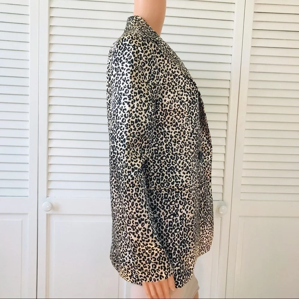 NINE WEST Cheetah Print Open Front Blazer Size Extra Small